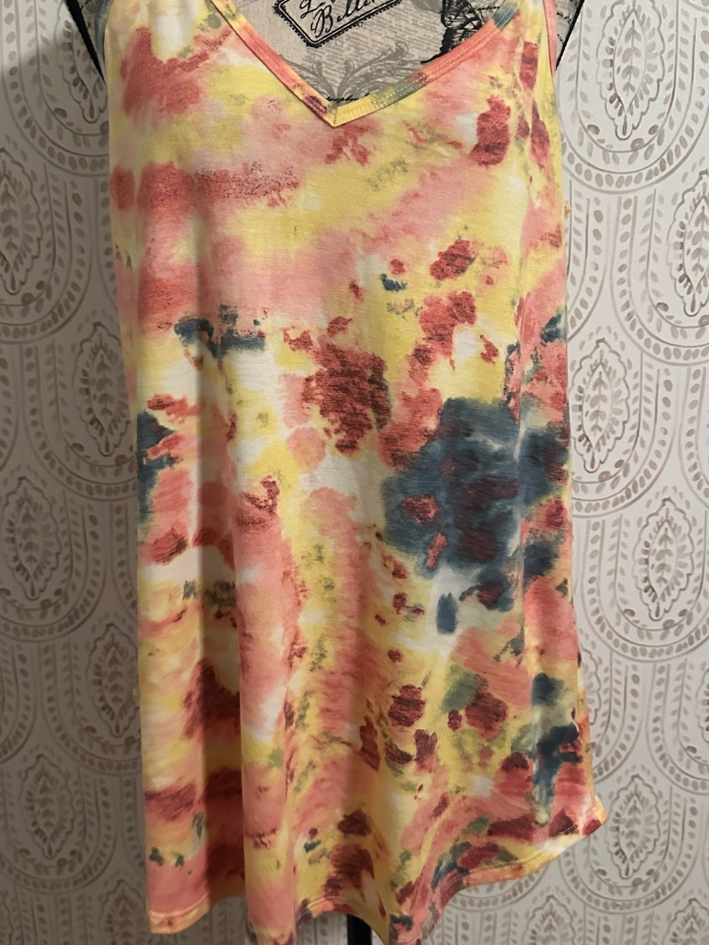 Women's Yellow Tie-Dye Knit Skirt